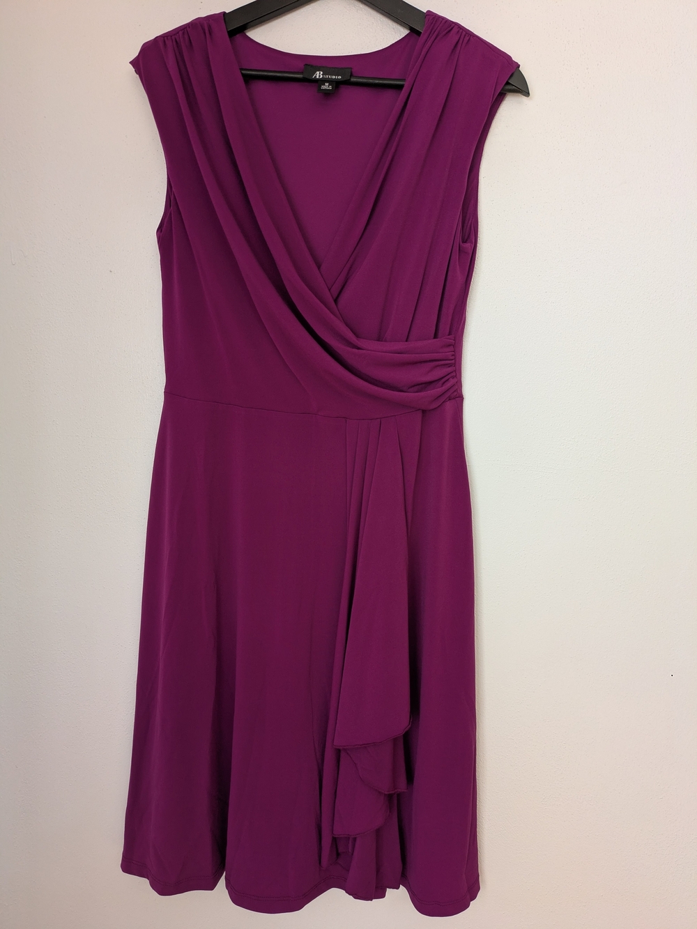Apt. 9 Sleeveless Faux-Wrap Midi Dress in Magenta